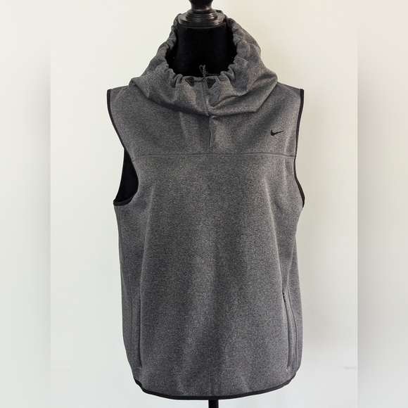 Nike Jackets & Blazers - Nike Gray Running Vest Pullover Thermafit Size Large